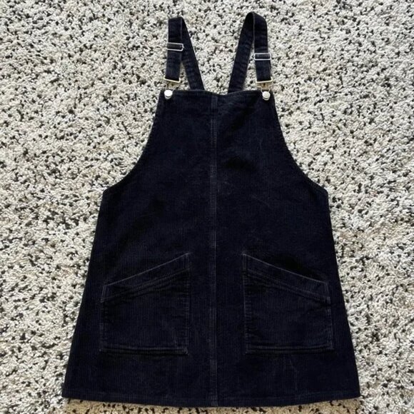 Lord & Taylor Design Lab Corduroy Overall Dress Black Size L - Picture 1 of 4